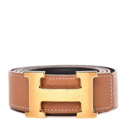 Hermes Box Togo 32mm H Belt 95 Black Gold 1 of 8