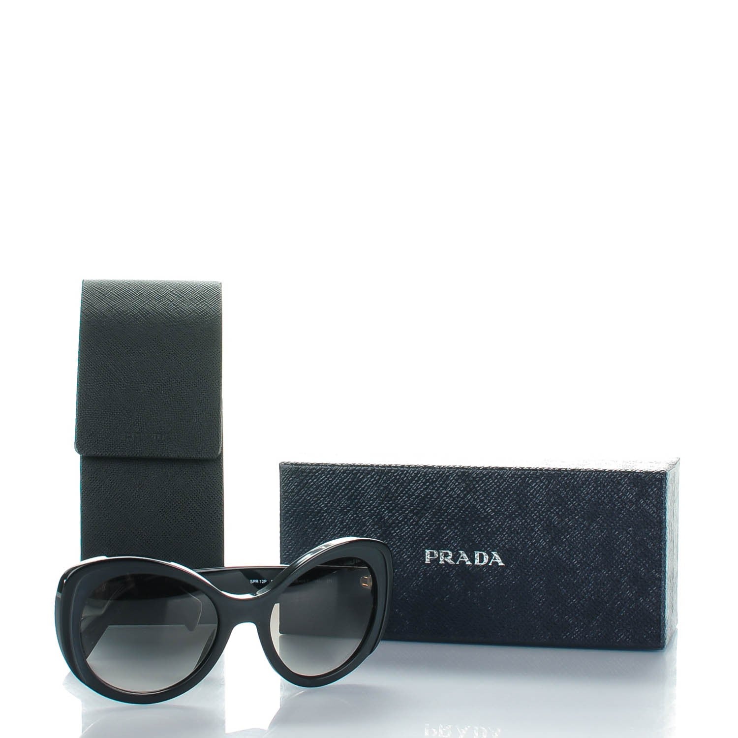 Prada Cat Eye Sunglasses SPR 12P Black 6 of 6