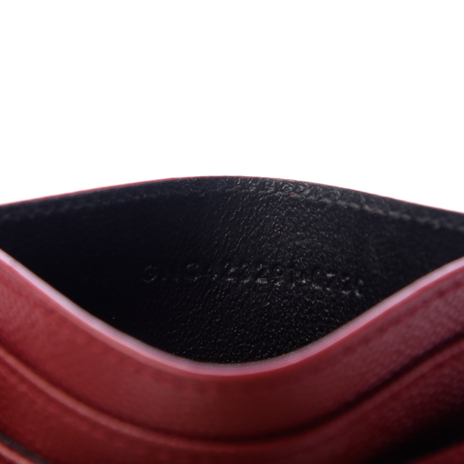 Saint Laurent Grain De Poudre Matelasse Chevron Monogram Credit Card Case New Red 5 of 6