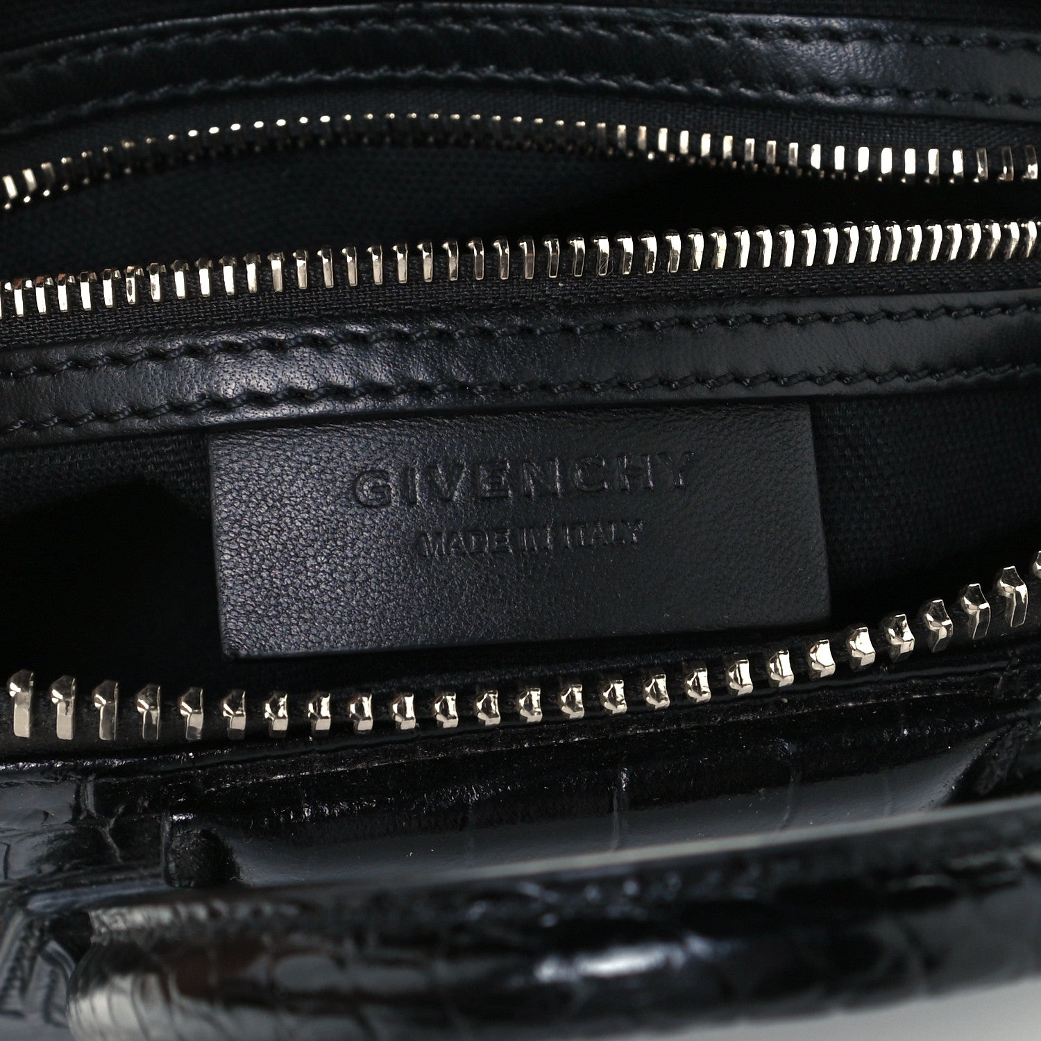 Givenchy Calfskin Crocodile Embossed Mini Antigona Black 8 of 11