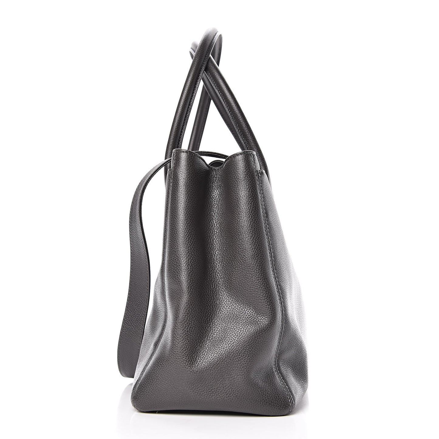 Calfskin Cerf Executive Shopper Tote Dark Grey