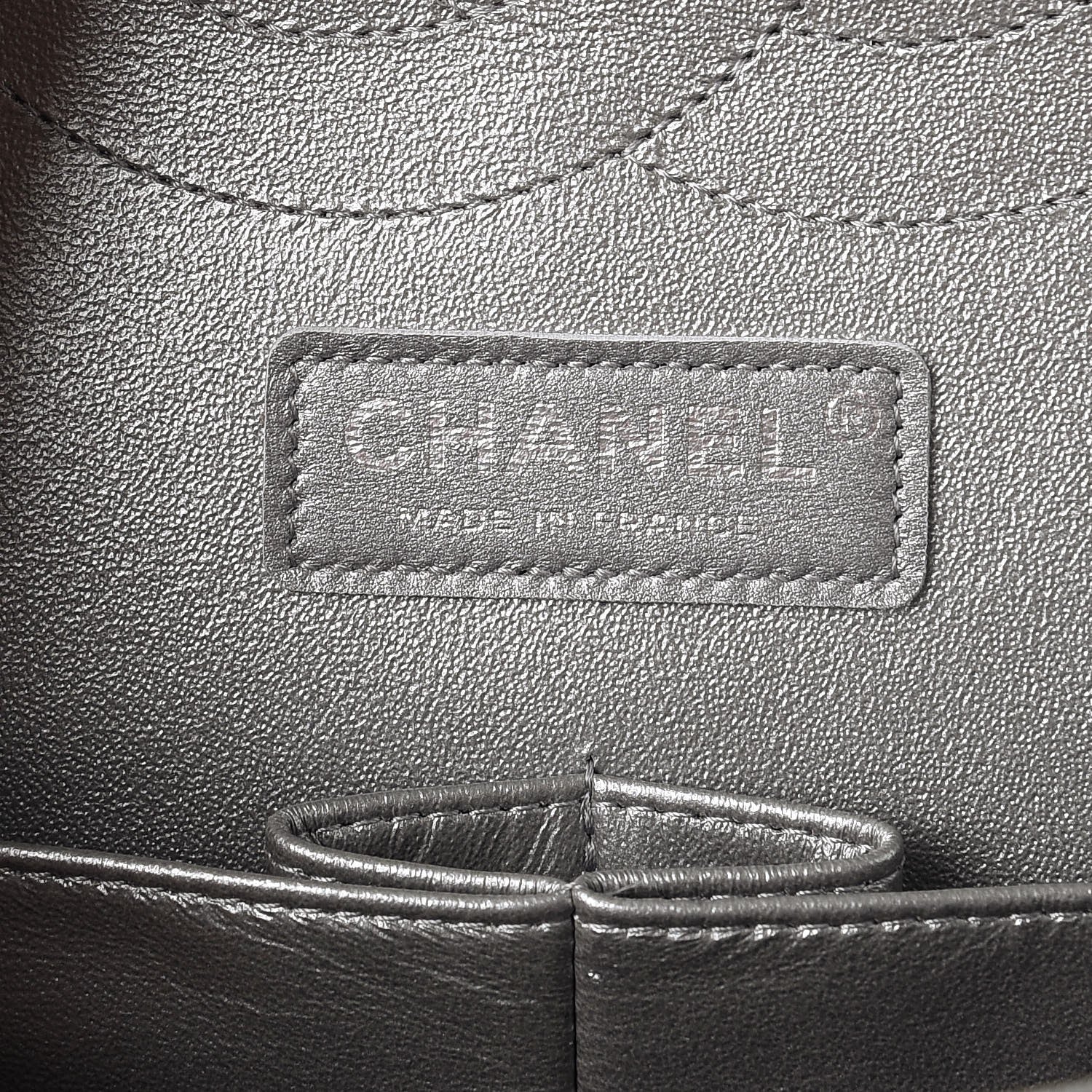 Chanel Metallic Lambskin Quilted Jumbo Double Flap Dark Grey 7 of 8