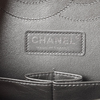 Chanel Metallic Lambskin Quilted Jumbo Double Flap Dark Grey 7 of 8