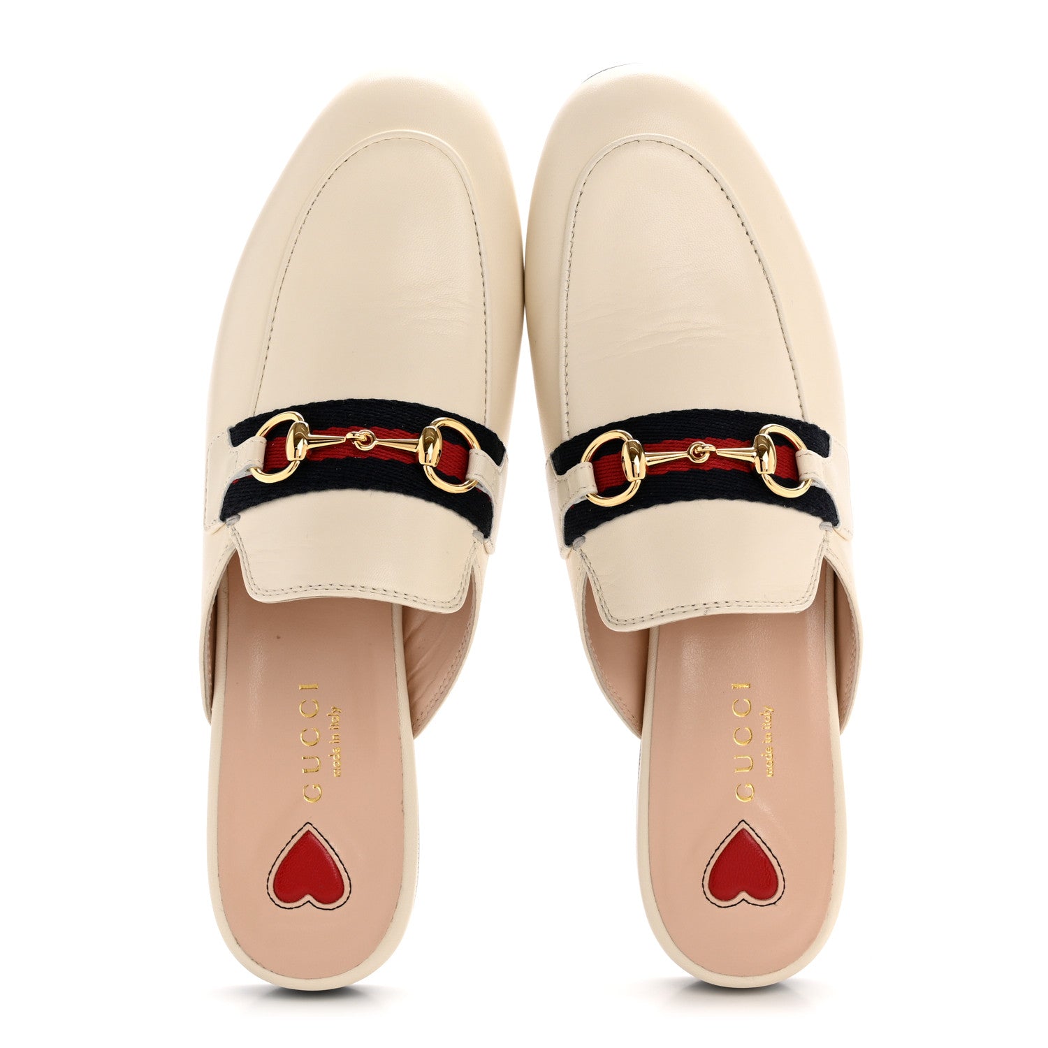 Gucci Malaga Kid Web Womens Princetown Slippers 35.5 Mystic White 2 of 9