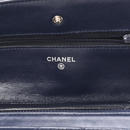 Chanel Lambskin Quilted Wallet On Chain WOC Navy Blue 6 of 11