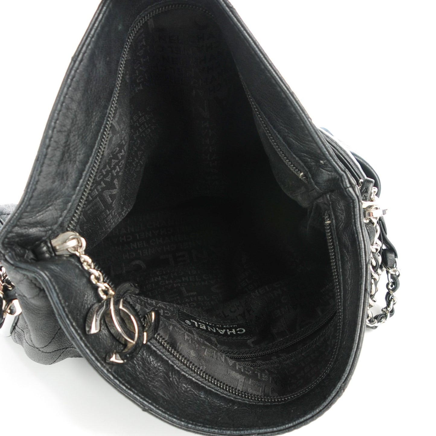Lambskin Stitched Medium Ultimate Soft Tote Black