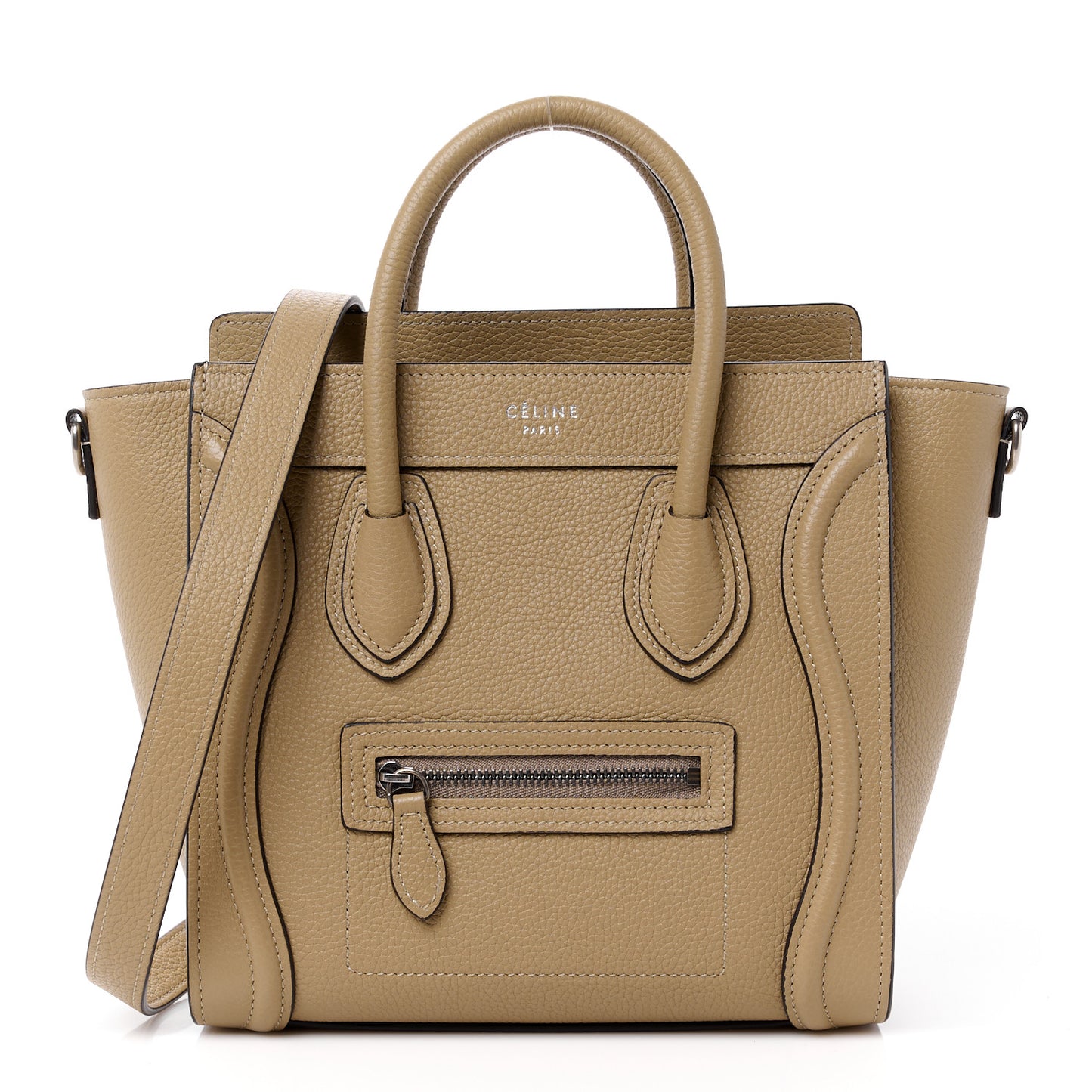 Drummed Calfskin Nano Luggage Dune