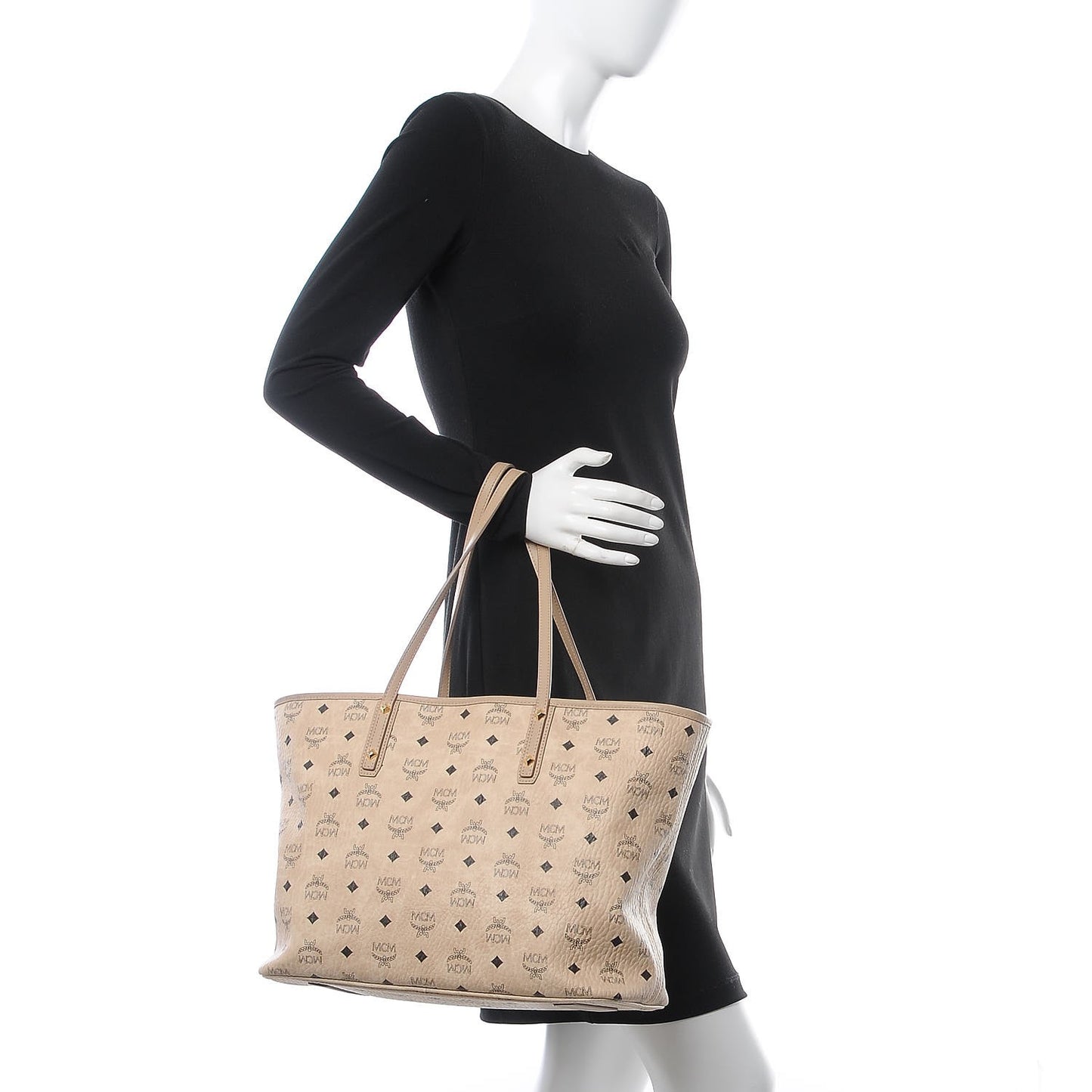 Visetos Medium Anya Shopping Tote Beige