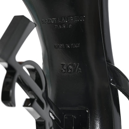 Saint Laurent Patent Calfskin Opyum 110 Sandals 36.5 Black 7 of 10