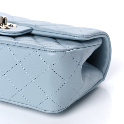 Chanel Lambskin Quilted Mini Top Handle Rectangular Flap Light Blue 10 of 12