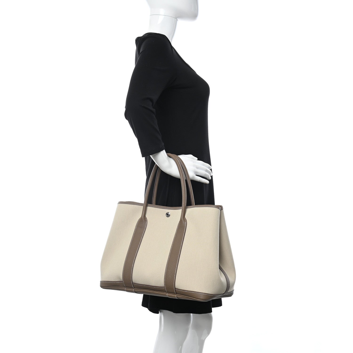 Hermes Twill D Negonda Garden Party 36 MM Tote Beton Etoupe 2 of 9