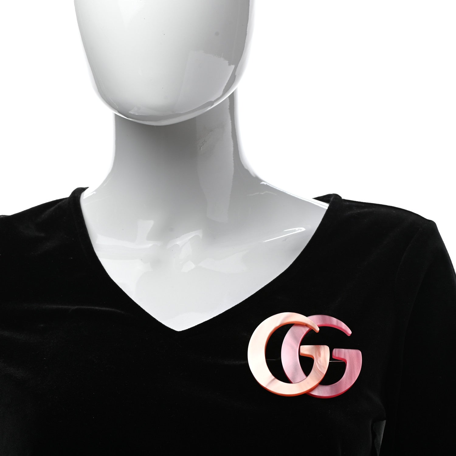 Gucci Resin Double G Brooch Pink 2 of 4