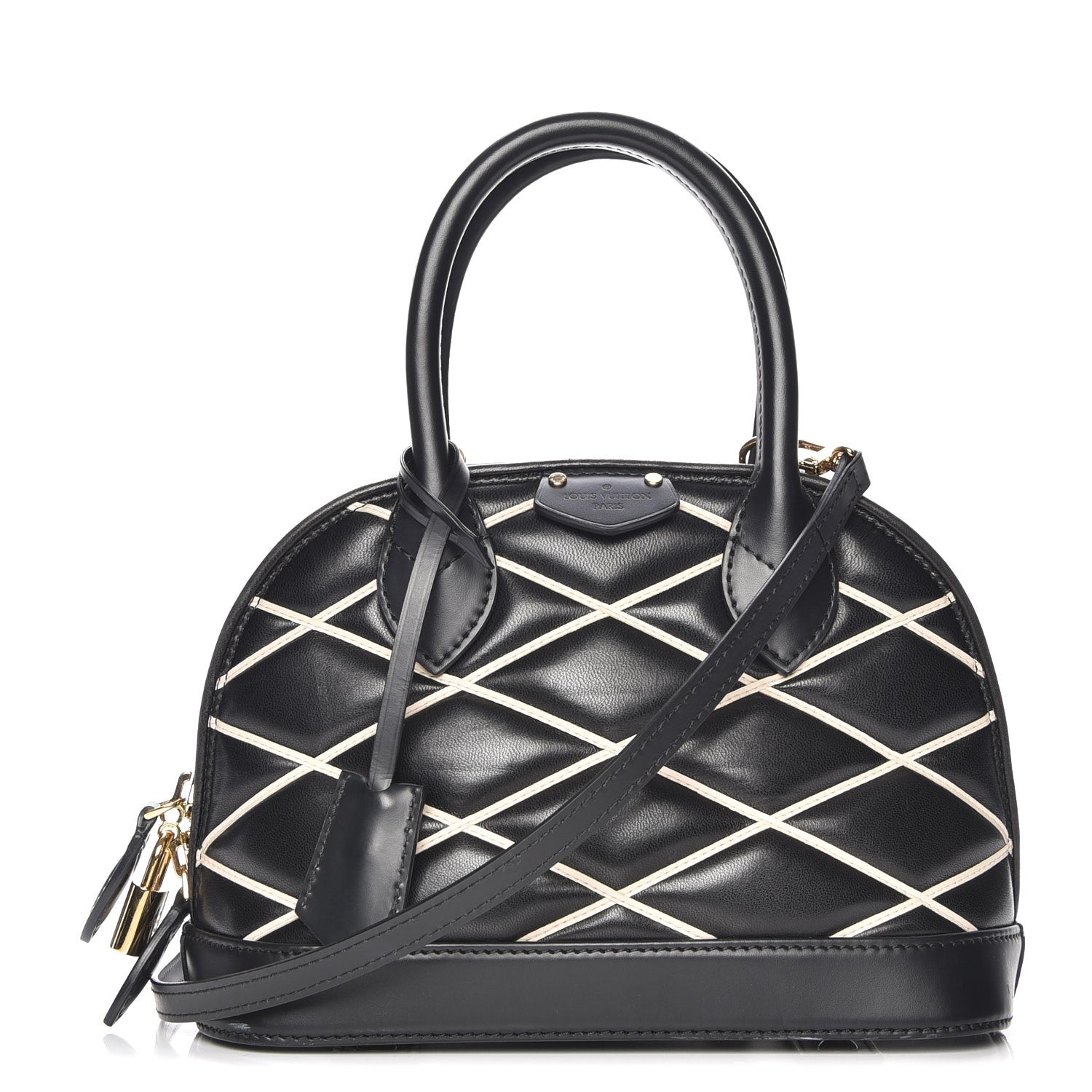 Louis Vuitton Lambskin Malletage Alma BB Black 1 of 8