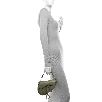 Christian Dior Grained Calfskin Mini Saddle Bag Sage Green 2 of 16