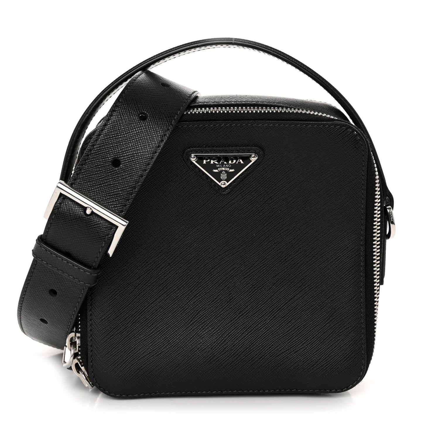 Saffiano Crossbody Messenger Bag Black