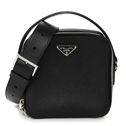 Prada Saffiano Crossbody Messenger Bag Black 1 of 12