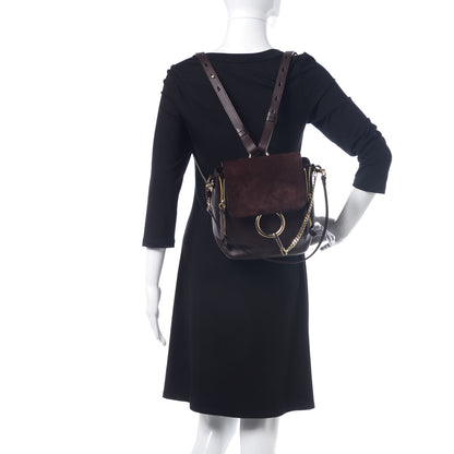 Chloe Suede Calfskin Small Faye Backpack Carbon Brown 2 of 8