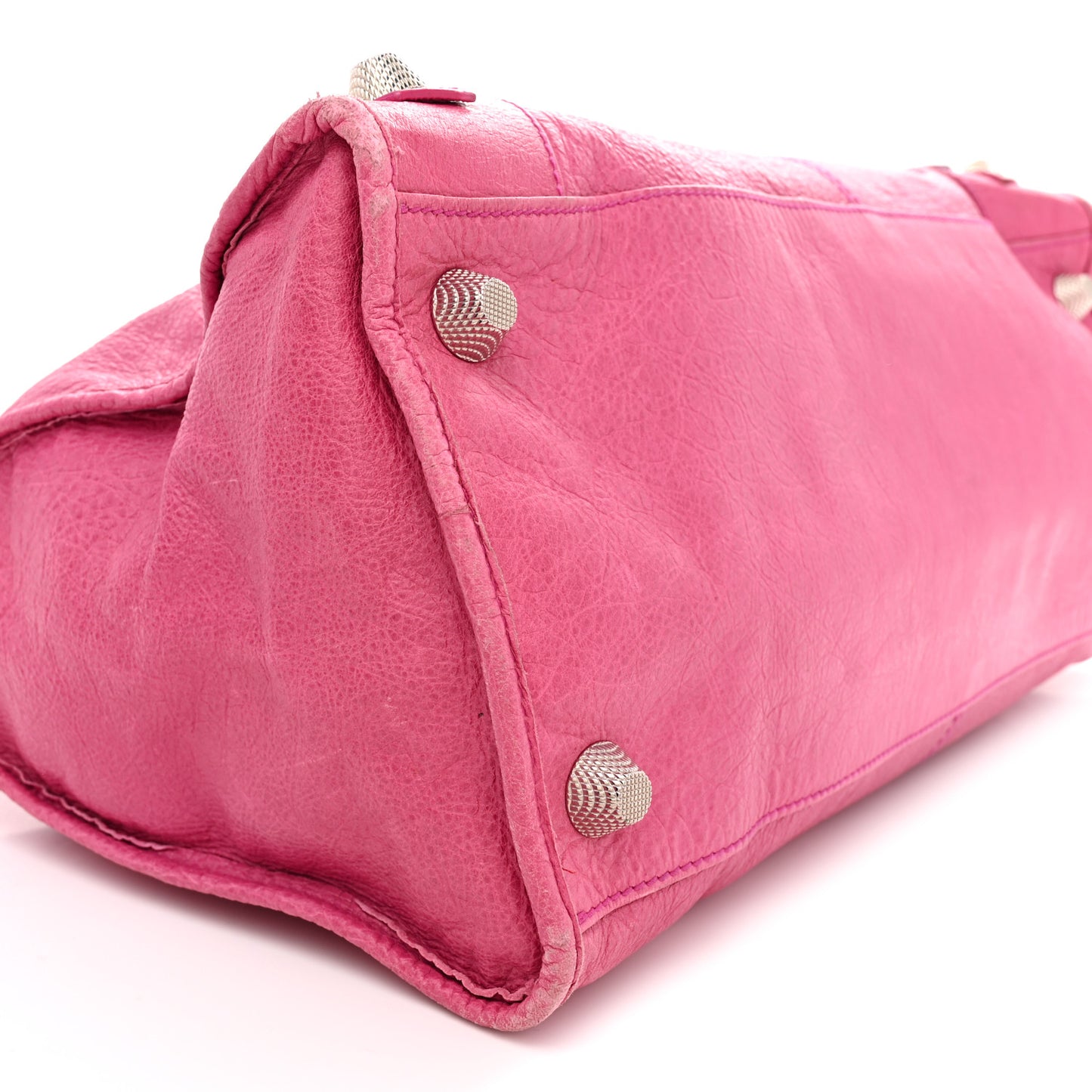 Agneau Giant 21 Silver Hardware Work Cyclamen Fucsia