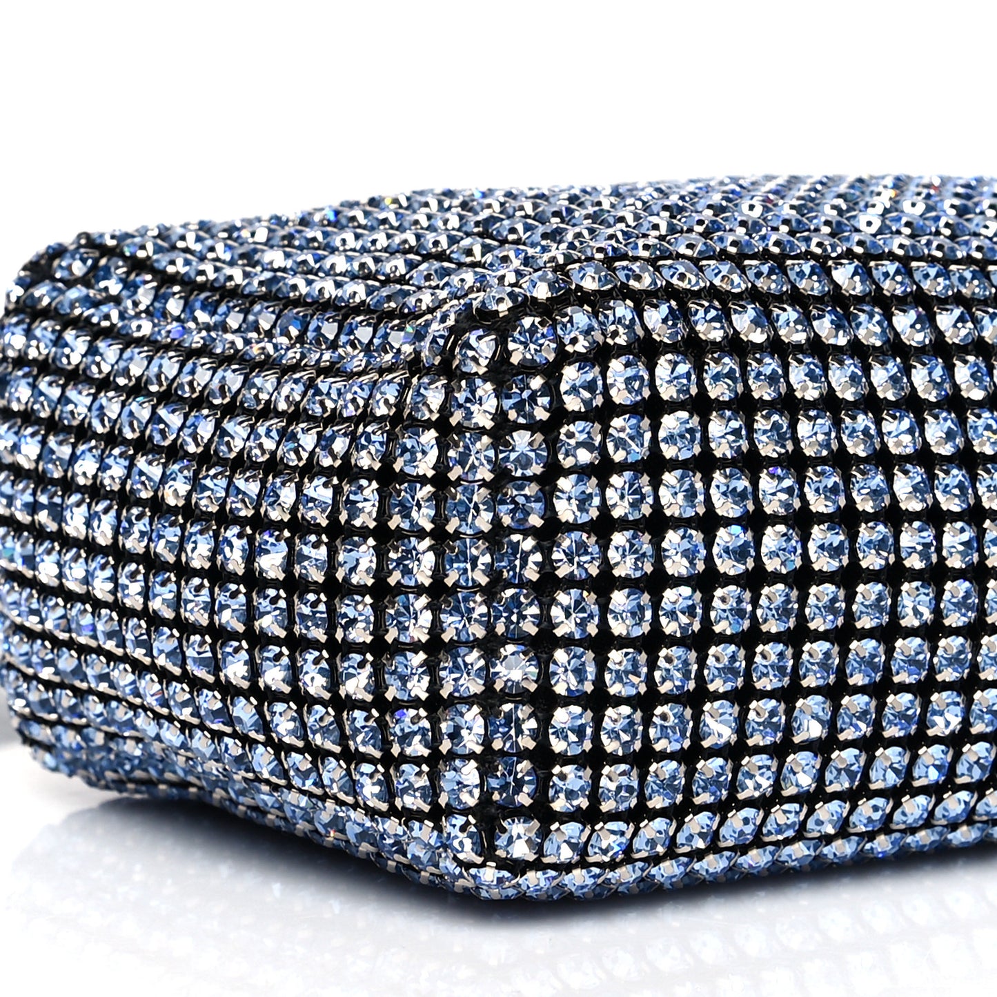 Mesh Crystal Rhinestone Mini Heiress Pouch Navy
