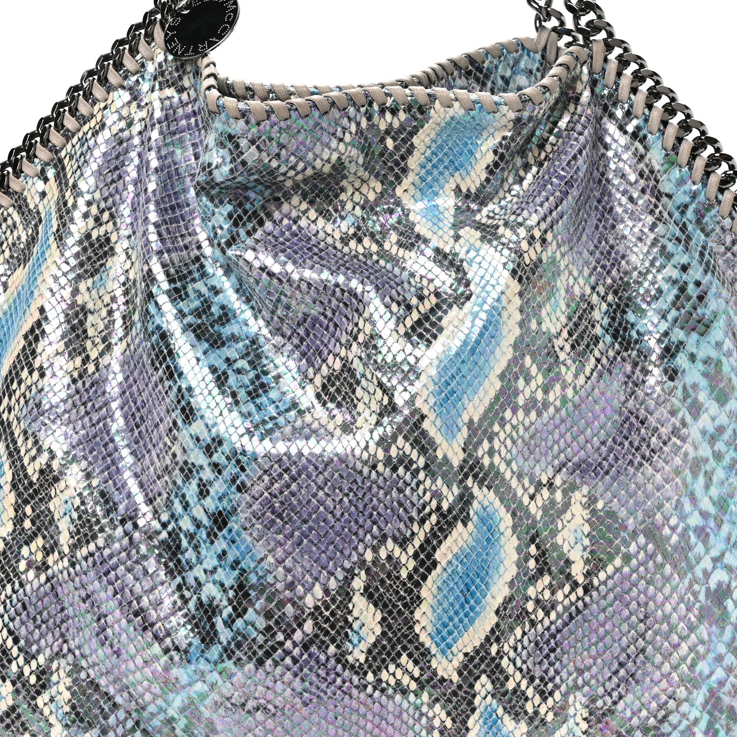 Stella McCartney Eco Python Oleographic Big Falabella Tote Navy 9 of 11