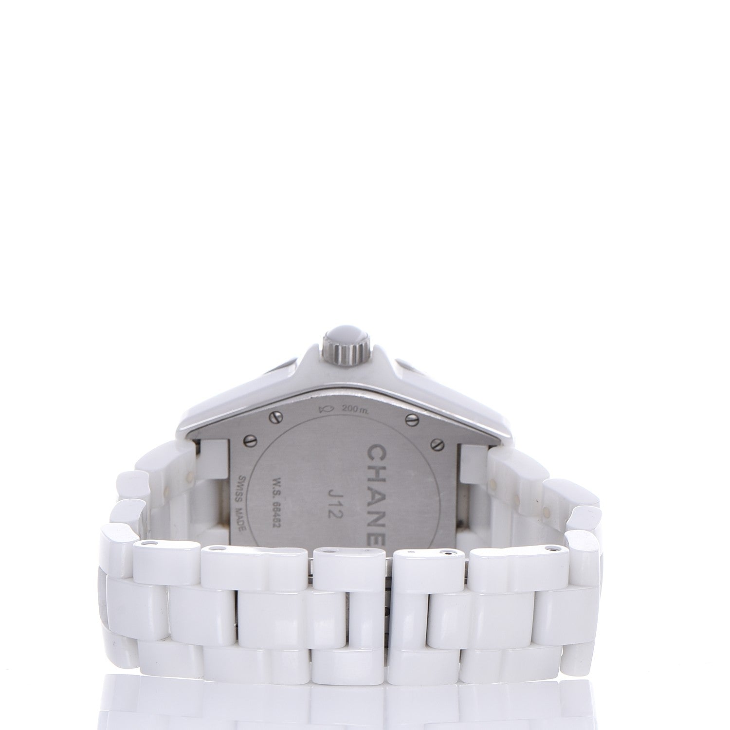 Chanel Stainless Steel Ceramic Diamond 38mm J12 Automatic Watch White 4 of 8