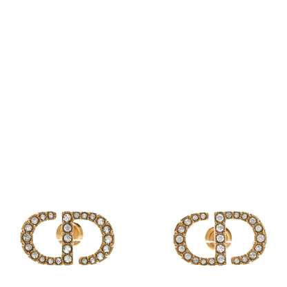 Christian Dior Crystal Petit CD Stud Earrings Gold 1 of 5