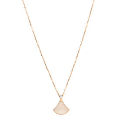 Bulgari 18K Rose Gold Diamond Mother of Pearl Small Divas' Dream Pendant Necklace 1 of 4