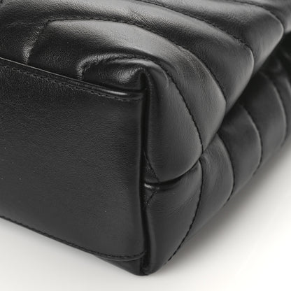 Saint Laurent Calfskin Y Quilted Monogram Monochrome Small Loulou Chain Satchel Black 9 of 9