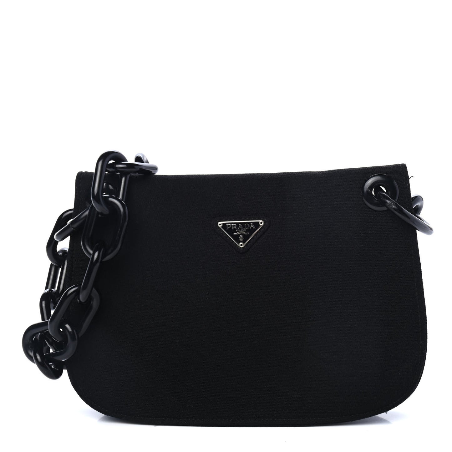 Tessuto Nylon Swing Chain Shoulder Bag Black