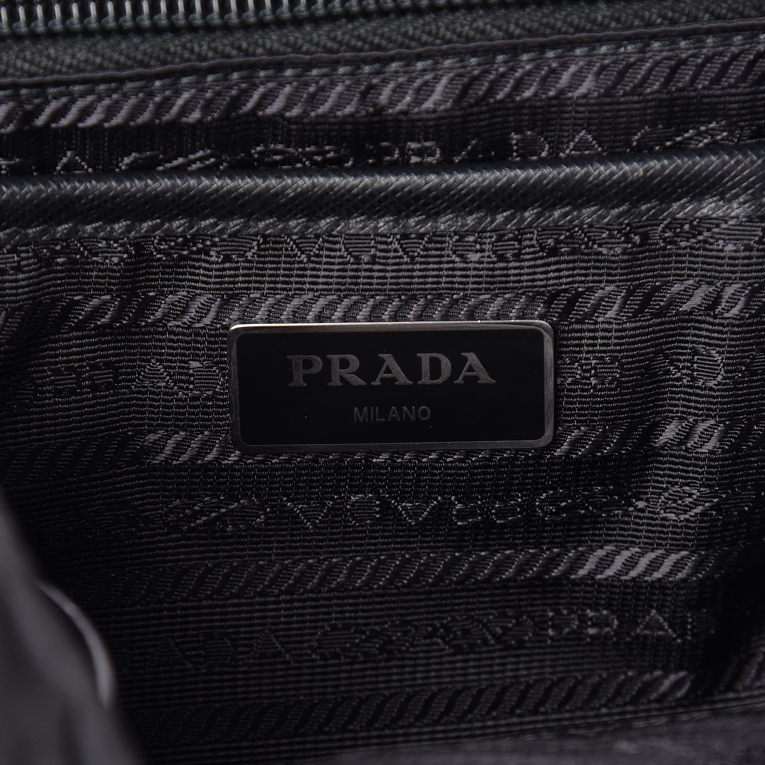 Prada Nylon New Vela Studded Backpack Black White 6 of 12