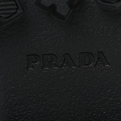 Prada Spazzolato Rois Nylon Metal Triangle Logo Monolith Pouch Pocket 55mm Boots 38.5 Black 8 of 10