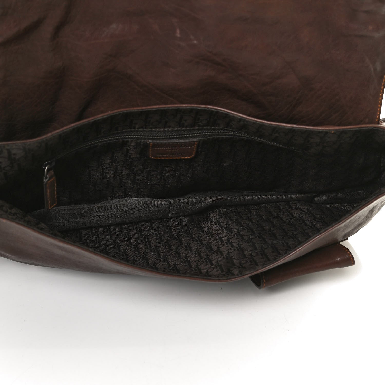 Christian Dior Calfskin Large Gaucho Double Saddle Bag Marron Fonce 7 of 9