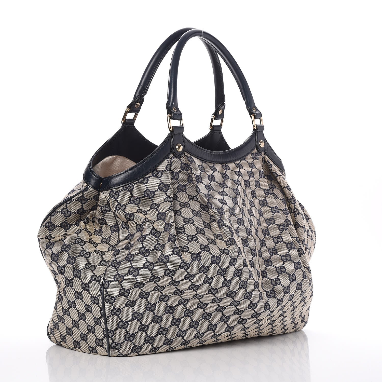 Gucci Monogram Calfskin Large Sukey Tote Beige Blue 3 of 9