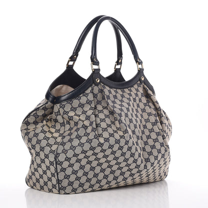 Gucci Monogram Calfskin Large Sukey Tote Beige Blue 3 of 9