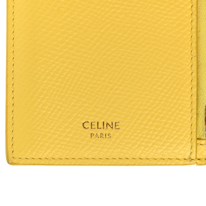 Celine Grained Calfskin Zipped Card Holder Citron 6 of 9