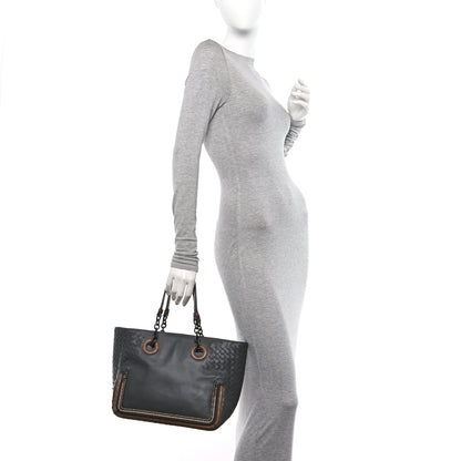 Bottega Veneta Nappa Intrecciato Snakeskin Tote Gray 2 of 13