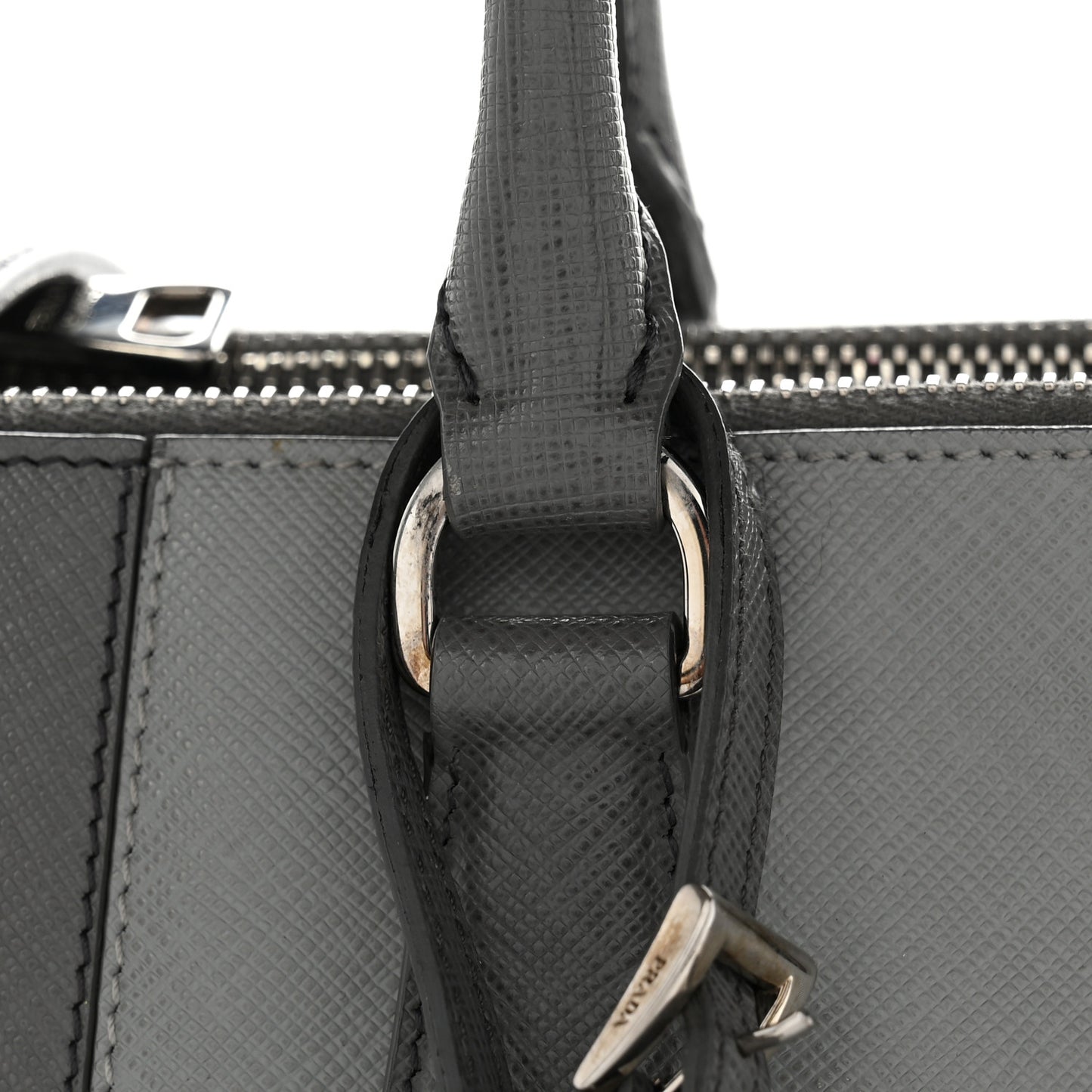 Saffiano Lux Colorblock Medium Galleria Double Zip Tote Marmo Nube