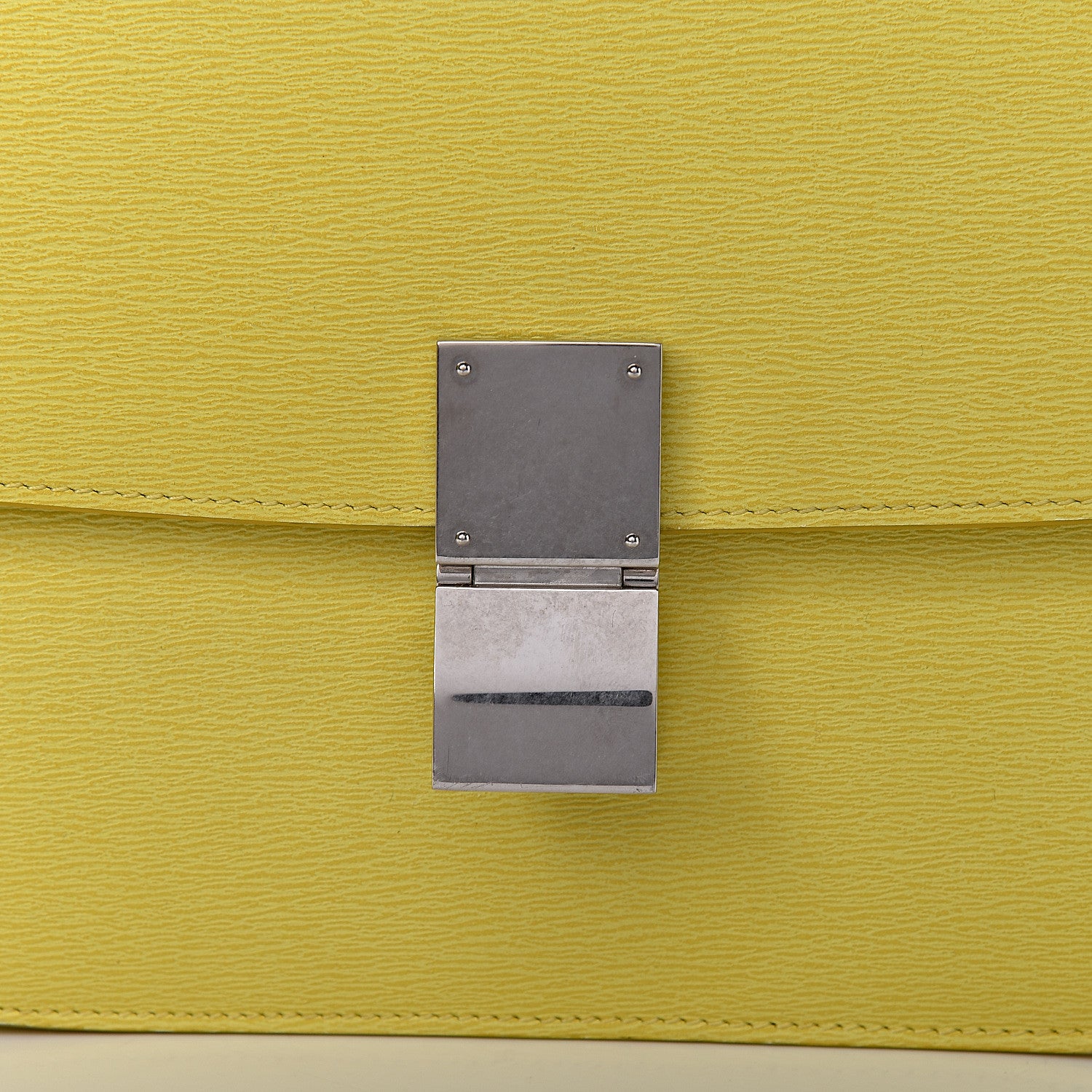 Celine Liege Calfskin Medium Classic Box Flap Bag Fluo Yellow 12 of 12