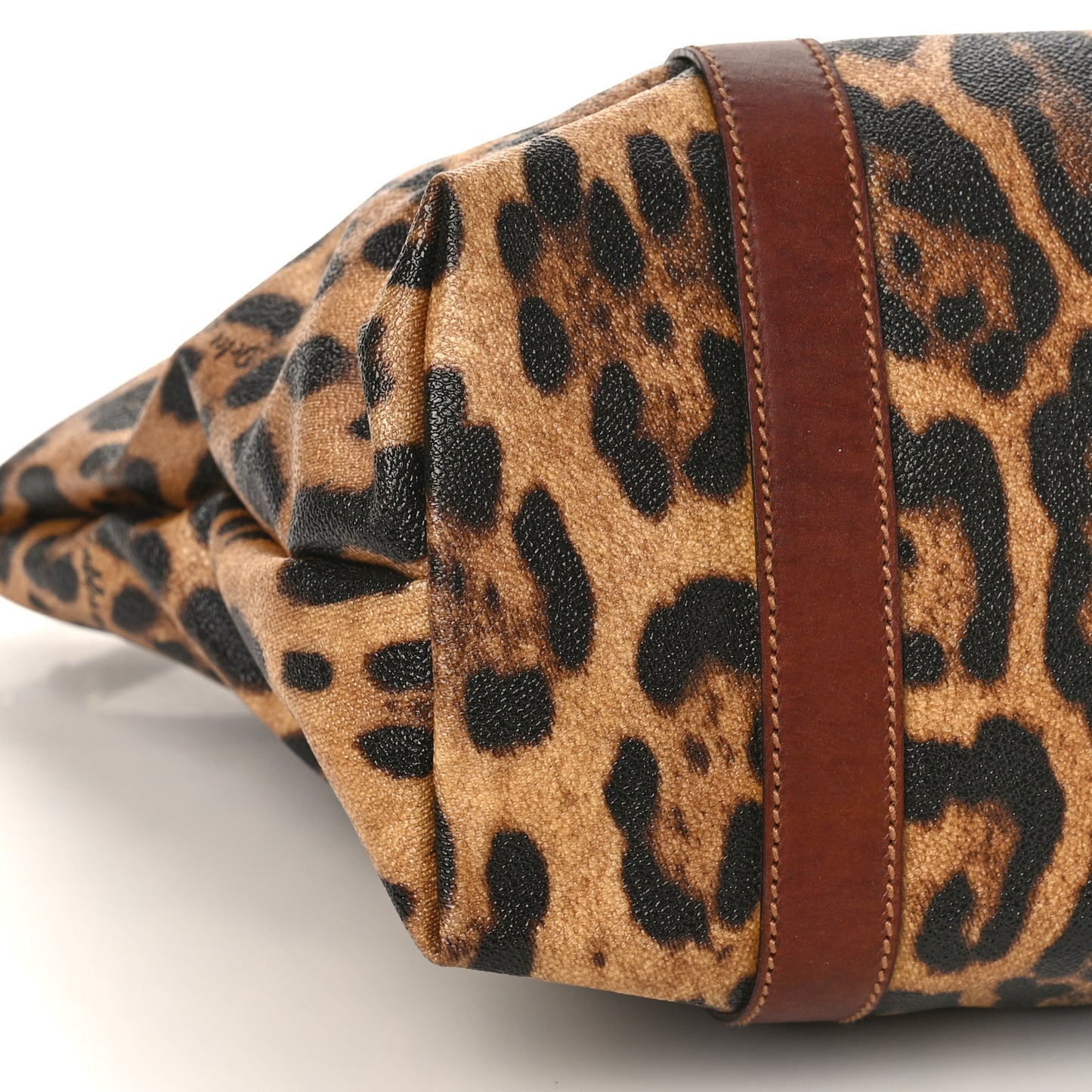 Coated Canvas Leopard Print Tote