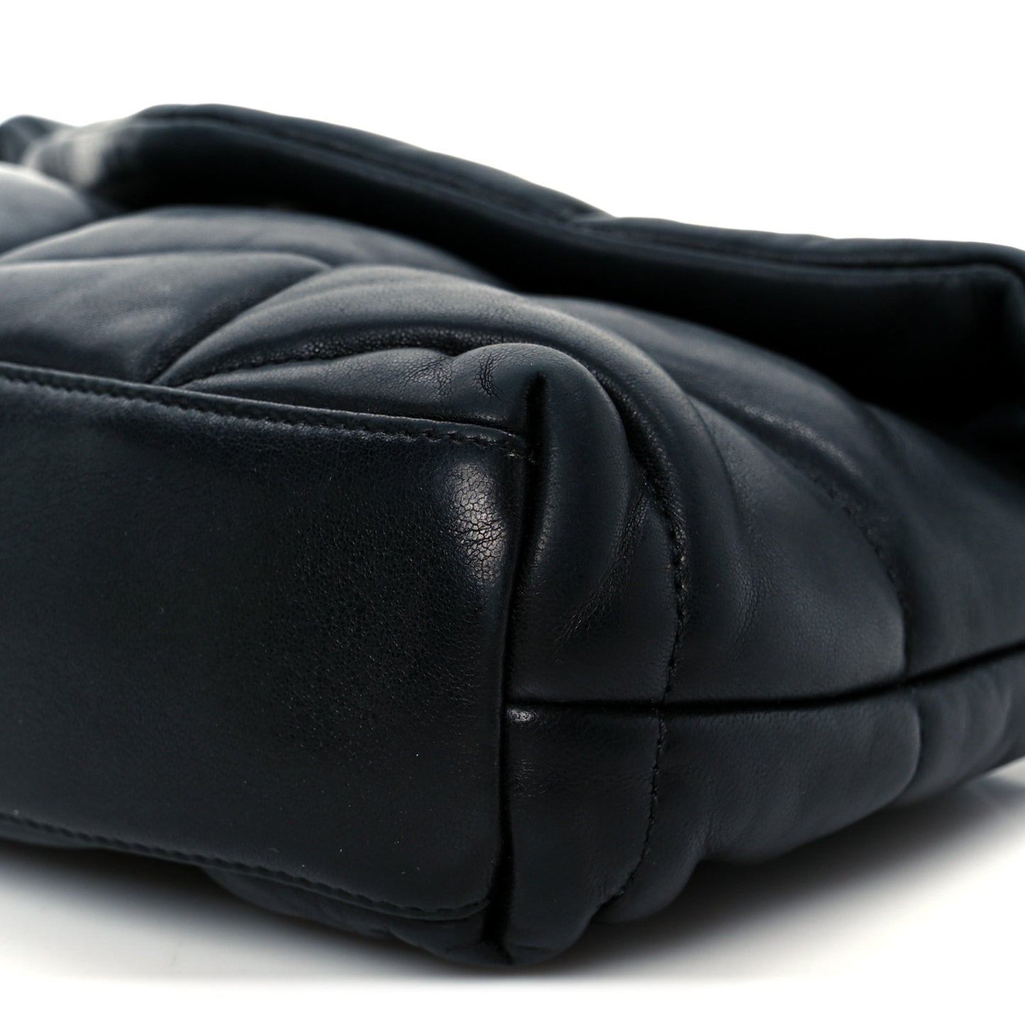 Lambskin Quilted Toy Loulou Puffer Monogram Chain Satchel Black