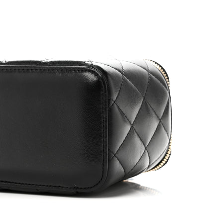 Chanel Lambskin Quilted Small Vanity Case With Chain Black 10 of 11