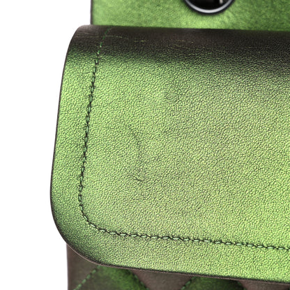 Chanel Iridescent Lambskin Quilted Medium Double Flap Green 9 of 11