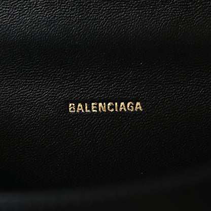 Balenciaga Shiny Box Calfskin Hourglass Top Handle Bag XS Black 6 of 10