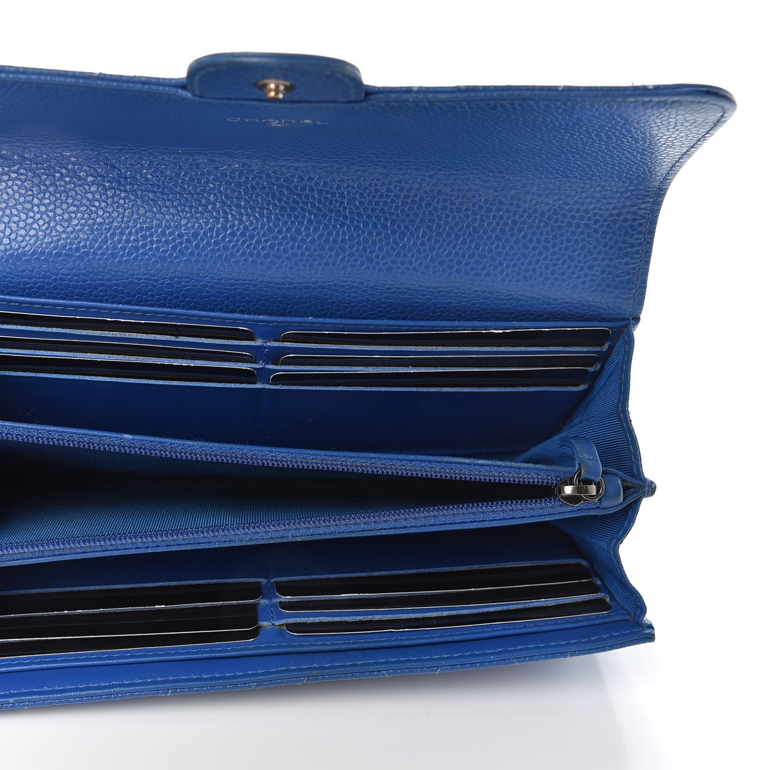 Chanel Caviar Quilted Large Flap Wallet Blue 5 of 9