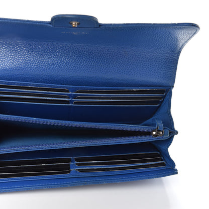 Chanel Caviar Quilted Large Flap Wallet Blue 5 of 9