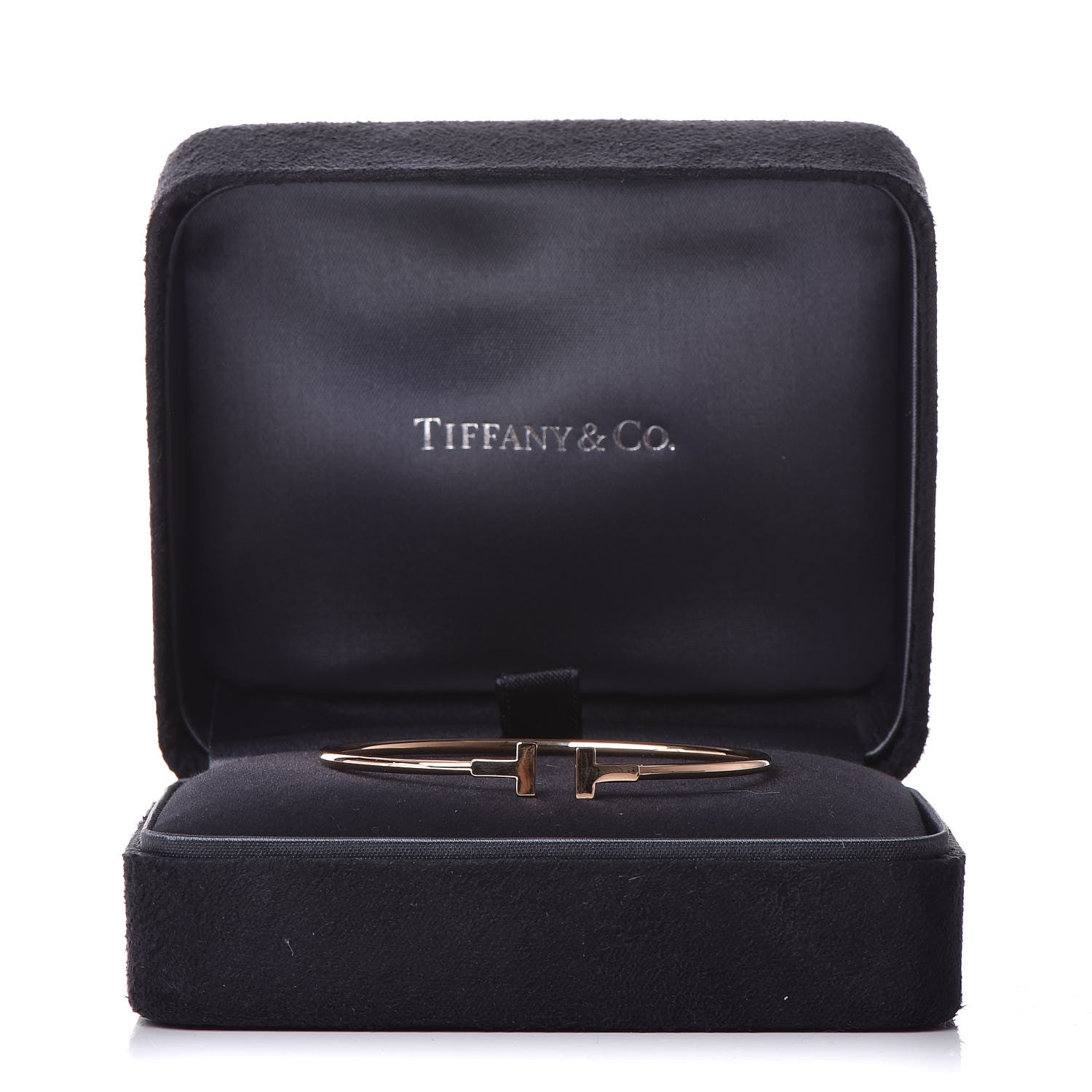 Tiffany 18K Rose Gold Narrow T Wire Bracelet 6 of 6