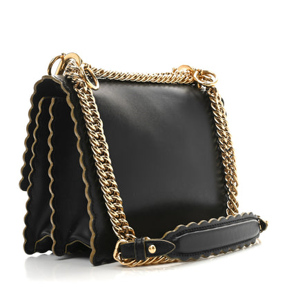 Fendi Vitello Liberty Scalloped Studded Small Kan I Shoulder Bag Black 3 of 10