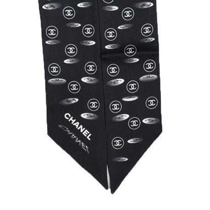 Chanel Silk CC Slim Bandeau Scarf Black 3 of 5