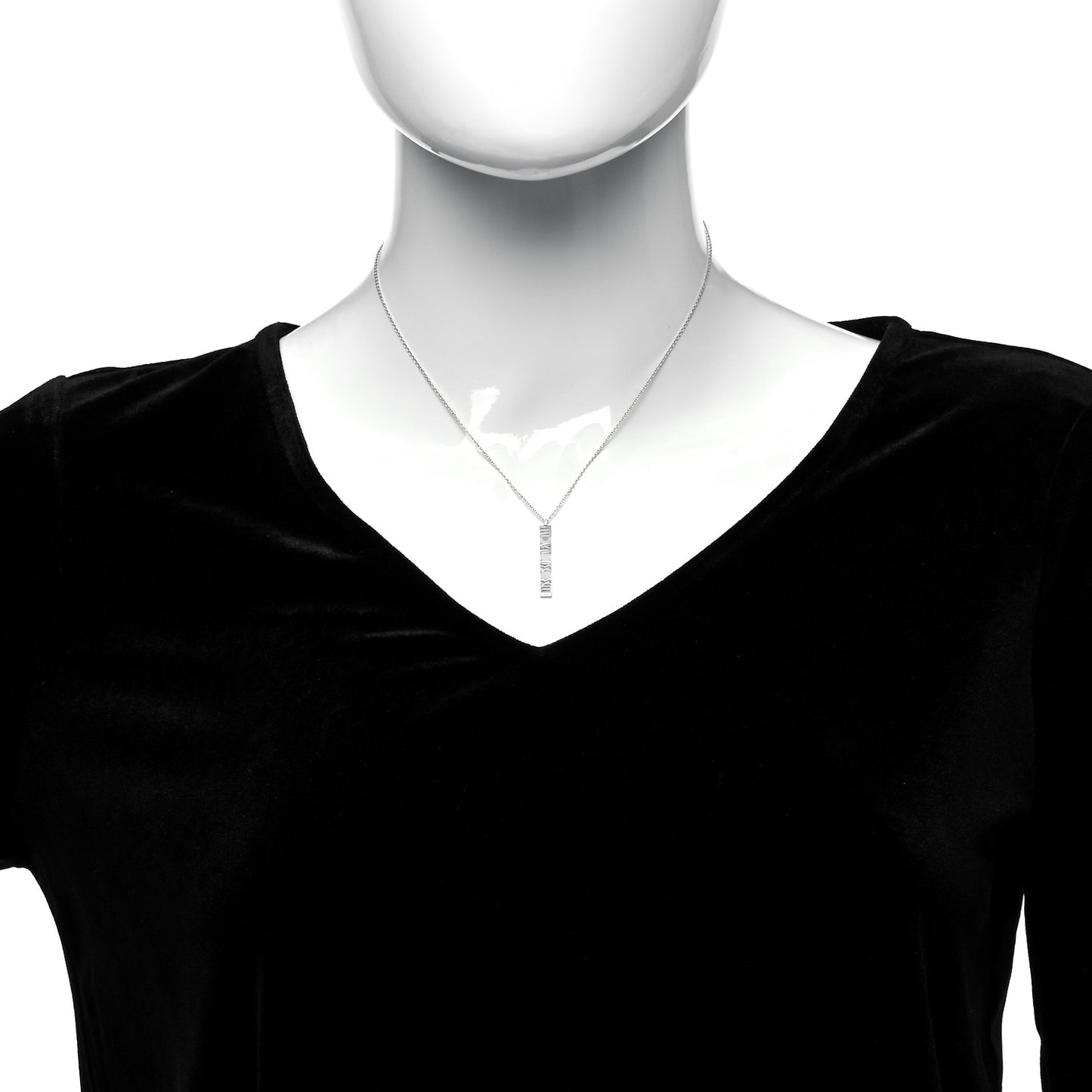 Sterling Silver Atlas Bar Pendant Necklace