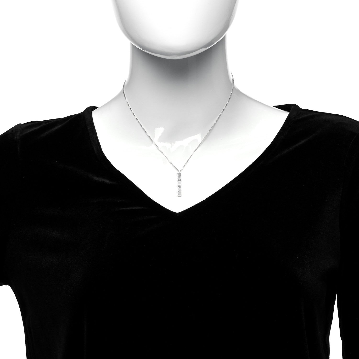 Tiffany Sterling Silver Atlas Bar Pendant Necklace 2 of 4